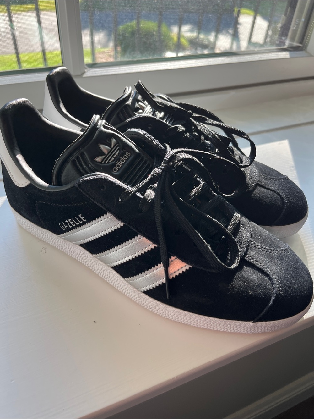 adidas Gazelle Black with Silver Stripes Sneakers